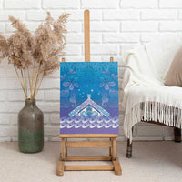 New Zealand Matariki Canvas Wall Art Maori Marae Cyan Galaxy