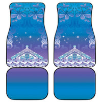 New Zealand Matariki Car Mats Maori Marae Cyan Galaxy