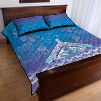 New Zealand Matariki Quilt Bed Set Maori Marae Cyan Galaxy