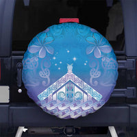 New Zealand Matariki Spare Tire Cover Maori Marae Cyan Galaxy