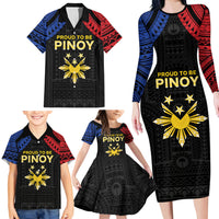 Philippines Independence Day Family Matching Long Sleeve Bodycon Dress and Hawaiian Shirt Proud To Be Pinoy