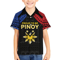 Philippines Independence Day Family Matching Puletasi and Hawaiian Shirt Proud To Be Pinoy LT05 Son's Shirt Black - Polynesian Pride