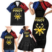Philippines Independence Day Family Matching Short Sleeve Bodycon Dress and Hawaiian Shirt Proud To Be Pinoy LT05 - Polynesian Pride