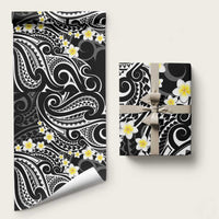 Plumeria With Black Polynesian Tattoo Pattern Wrapping Paper - Polynesian Pride