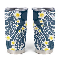 Plumeria With Blue Polynesian Tattoo Pattern Tumbler Cup