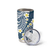 Plumeria With Blue Polynesian Tattoo Pattern Tumbler Cup