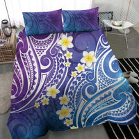 Plumeria With Galaxy Polynesian Tattoo Pattern Bedding Set