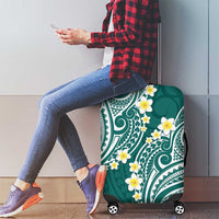 Plumeria With Teal Polynesian Tattoo Pattern Luggage Cover LT05 - Polynesian Pride