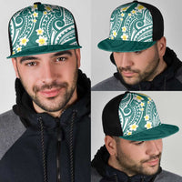 Plumeria With Teal Polynesian Tattoo Pattern Mesh Trucker Cap LT05 - Polynesian Pride