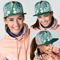 Plumeria With Teal Polynesian Tattoo Pattern Mesh Trucker Cap LT05 - Polynesian Pride