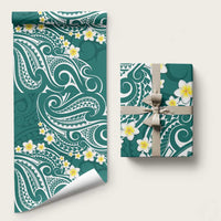 Plumeria With Teal Polynesian Tattoo Pattern Wrapping Paper - Polynesian Pride