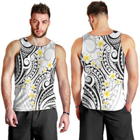 Plumeria With White Polynesian Tattoo Pattern Men Tank Top