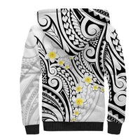 Plumeria With White Polynesian Tattoo Pattern Sherpa Hoodie