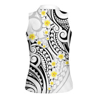Plumeria With White Polynesian Tattoo Pattern Women Sleeveless Polo Shirt LT05 - Polynesian Pride