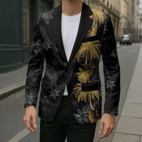 Hawaiian Honu And Surfboards Blazer Gold Style - Polynesian Pride