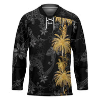 Hawaiian Honu And Surfboards Hockey Jersey Gold Style LT05 Unisex Gold - Polynesian Pride