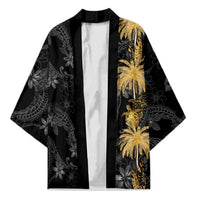 Hawaiian Honu And Surfboards Kimono Gold Style - Polynesian Pride