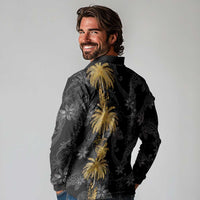 Hawaiian Honu And Surfboards Long Sleeve Polo Shirt Gold Style - Polynesian Pride