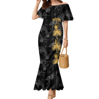 Hawaiian Honu And Surfboards Mermaid Dress Gold Style - Polynesian Pride