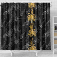 Hawaiian Honu And Surfboards Shower Curtain Gold Style - Polynesian Pride