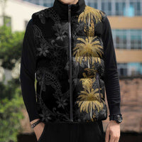 Hawaiian Honu And Surfboards Sleeveless Puffer Jacket Gold Style LT05 - Polynesian Pride