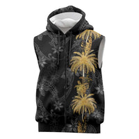 Hawaiian Honu And Surfboards Sleeveless Zip Hoodie Gold Style LT05 Gold - Polynesian Pride