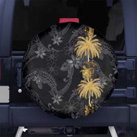 Hawaiian Honu And Surfboards Spare Tire Cover Gold Style LT05 No hole Gold - Polynesian Pride