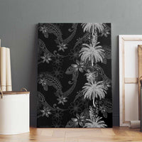 Hawaiian Honu And Surfboards Canvas Wall Art Silver Style - Polynesian Pride