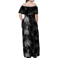 Hawaiian Honu And Surfboards Family Matching Off Shoulder Maxi Dress and Hawaiian Shirt Silver Style - Polynesian Pride