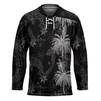 Hawaiian Honu And Surfboards Hockey Jersey Silver Style LT05 Unisex Silver - Polynesian Pride