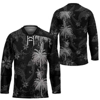 Hawaiian Honu And Surfboards Hockey Jersey Silver Style LT05 - Polynesian Pride