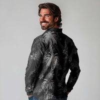 Hawaiian Honu And Surfboards Long Sleeve Polo Shirt Silver Style - Polynesian Pride