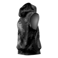 Hawaiian Honu And Surfboards Sleeveless Hoodie Silver Style LT05 - Polynesian Pride
