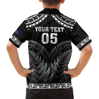 Custom New Zealand Maori Tiki Rugby Family Matching Off The Shoulder Long Sleeve Dress and Hawaiian Shirt Go Aotearoa Maori Pattern