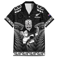 Custom New Zealand Maori Tiki Rugby Family Matching Puletasi and Hawaiian Shirt Go Aotearoa Maori Pattern