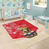 Puerto Rico Area Rug Coqui Frog With Polynesian Pattern - Polynesian Pride