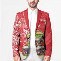 Personalized Puerto Rico Blazer Coqui Frog With Polynesian Pattern - Polynesian Pride
