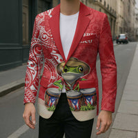 Personalized Puerto Rico Blazer Coqui Frog With Polynesian Pattern - Polynesian Pride