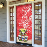Puerto Rico Door Cover Coqui Frog With Polynesian Pattern - Polynesian Pride