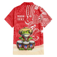 Personalized Puerto Rico Family Matching Tank Maxi Dress and Hawaiian Shirt Coqui Frog With Polynesian Pattern - Polynesian Pride