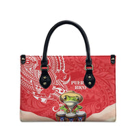 Puerto Rico Leather Bag Coqui Frog With Polynesian Pattern LT05 - Polynesian Pride