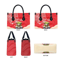 Puerto Rico Leather Bag Coqui Frog With Polynesian Pattern LT05 - Polynesian Pride