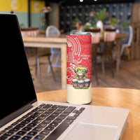 Personalized Puerto Rico Skinny Tumbler Coqui Frog With Polynesian Pattern - Polynesian Pride