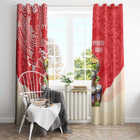 Puerto Rico Window Curtain Coqui Frog With Polynesian Pattern - Polynesian Pride