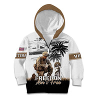 Hawaii Veterans Day Kid Hoodie Honor The Fallen Flag Grunge Style LT05 Zip Hoodie White - Polynesian Pride