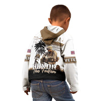 Hawaii Veterans Day Kid Hoodie Honor The Fallen Flag Grunge Style LT05 - Polynesian Pride