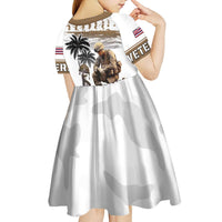 Hawaii Veterans Day Kid Short Sleeve Dress Honor The Fallen Flag Grunge Style LT05 - Polynesian Pride
