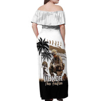Hawaii Veterans Day Off Shoulder Maxi Dress Honor The Fallen Flag Grunge Style