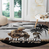 Hawaii Veterans Day Round Carpet Honor The Fallen Flag Grunge Style LT05 - Polynesian Pride