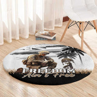 Hawaii Veterans Day Round Carpet Honor The Fallen Flag Grunge Style LT05 - Polynesian Pride